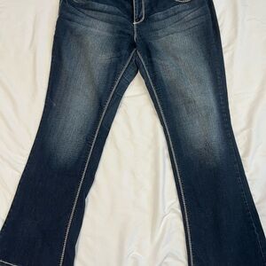 Maurices Dark Blue Flare Jeans Size 18 Reg
